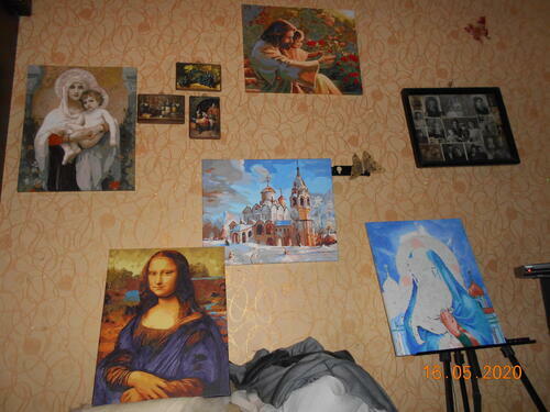 Фотографии готовых работ картин по номерам и алмазной мозаики