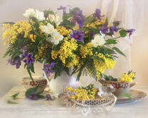 Без бренда «Натюрморт из мимоз и колокольчиков» в Череповце