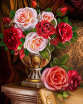 Без бренда «Букет роз в изящной вазе (20шт)» в Череповце