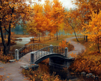 Без бренда «Коробка 20 шт: Осенний парк с мостом» в Череповце