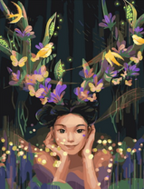 Без бренда «Темноглазая девчонка с цветами и птицами в волосах» в Череповце в интернет-магазине  Без бренда «Темноглазая девчонка с цветами и птицами в волосах» в Череповце