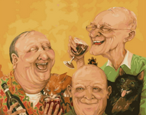 Старики с котами