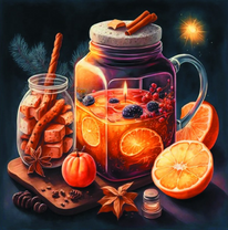 Свеча с фруктами и специями