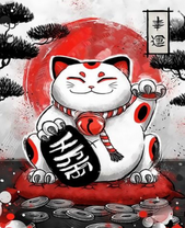 Распространённая японская фигурка Манэки-нэко