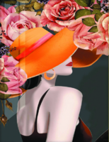 Без бренда «Дама в яркой шляпе и розы» в Череповце в интернет-магазине  Без бренда «Дама в яркой шляпе и розы» в Череповце