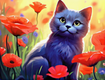 Без бренда «Серый котик и маки» в Череповце в интернет-магазине  Без бренда «Серый котик и маки» в Череповце