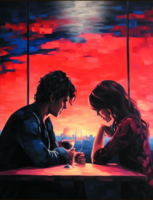 Без бренда «Влюблённая пара в кафе на закате солнца» в Череповце