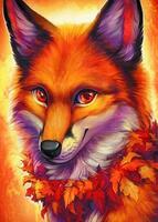 Без бренда «Хитрая лиса с осенним венком» в Череповце в интернет-магазине  Без бренда «Хитрая лиса с осенним венком» в Череповце