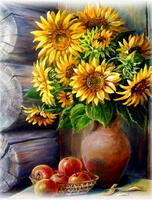 Без бренда «Кувшин с подсолнухами и корзинка с яблоками» в Череповце